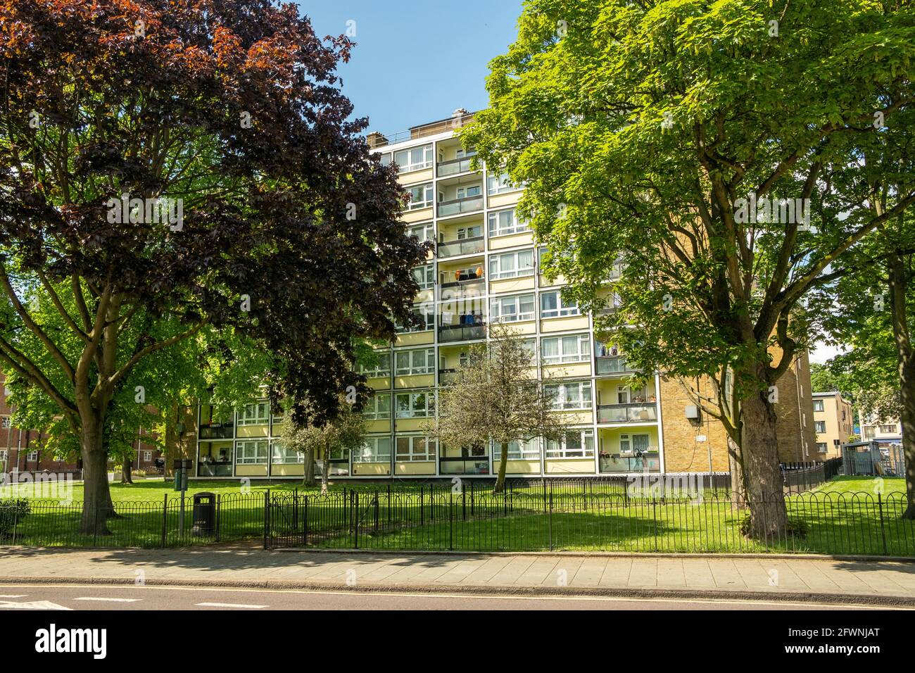 Brixton London- immeuble d'appartements à Brixton, sud-ouest de Londres Banque D'Images