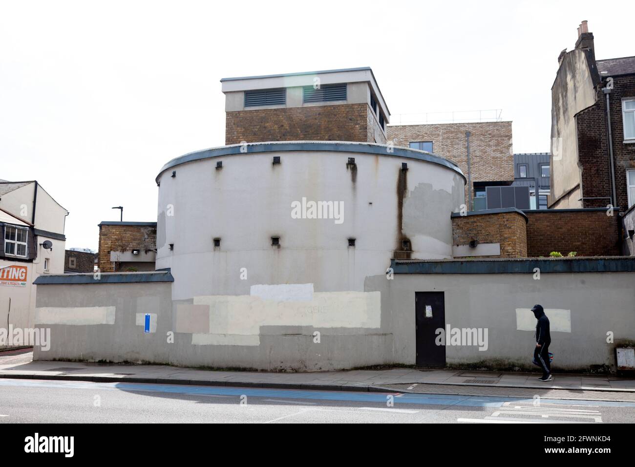 Deep Level Shelter Building sur Clapham Common High Street, Londres, Royaume-Uni Banque D'Images