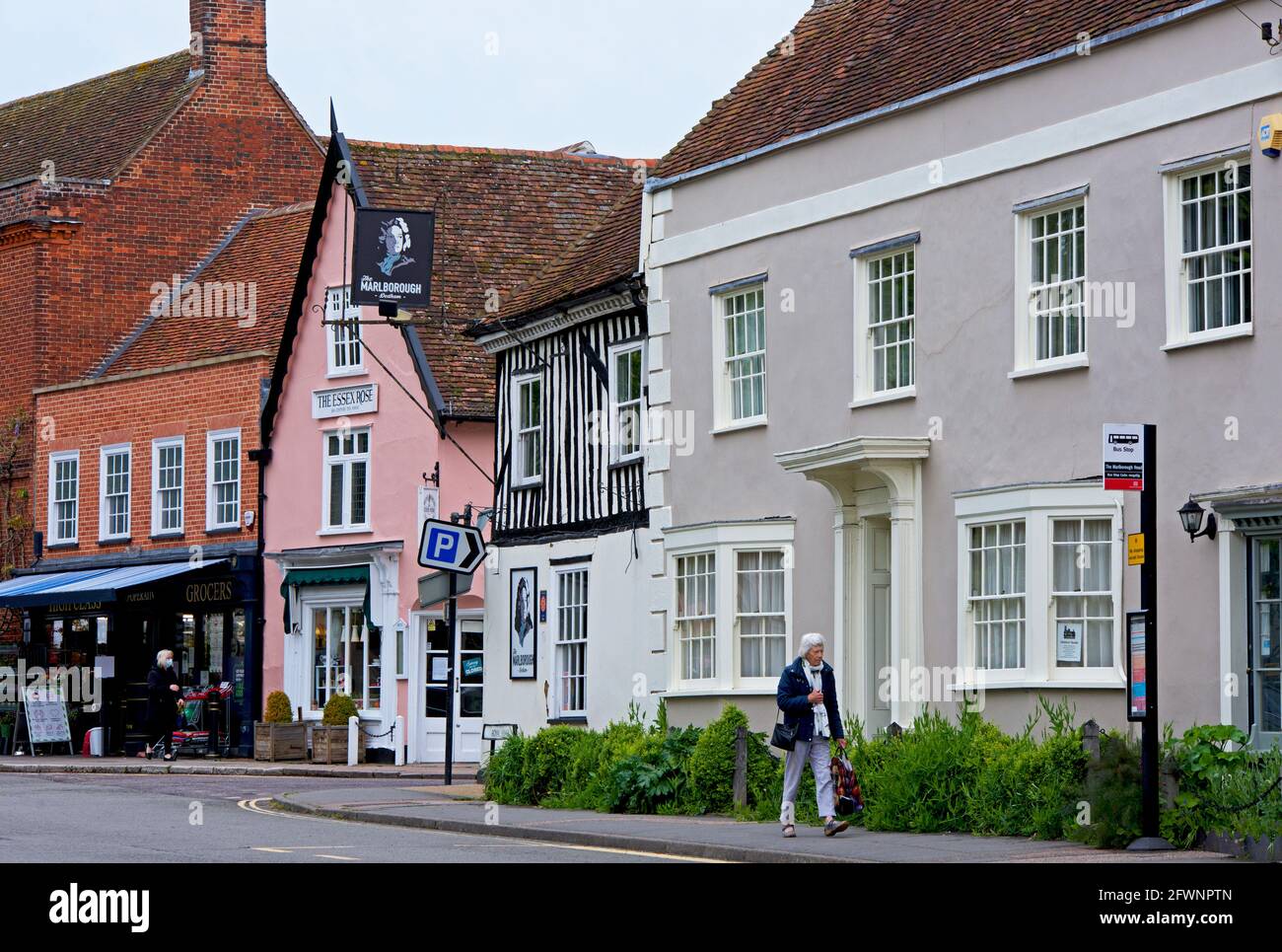 High Street à Dedham, Essex, Angleterre, Royaume-Uni Banque D'Images