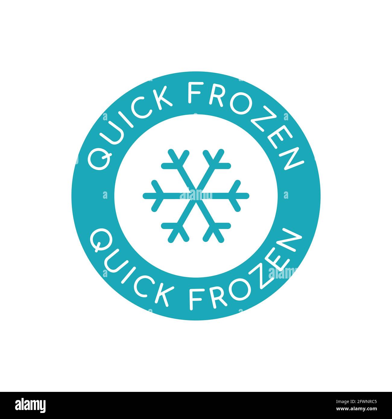 Icône de congélation rapide. Flocon de neige bleu en cercle. Méthode de congélation rapide réduisant la cristallisation de la glace. Fruits et légumes surgelés. Vecteur Illustration de Vecteur