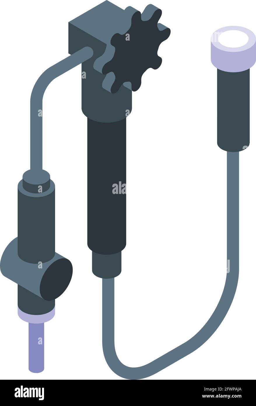 Icône de la lampe de poche de l'endoscope. Isométrique de l'endoscope icône de vecteur de lampe de poche pour la conception de Web isolée sur fond blanc Illustration de Vecteur