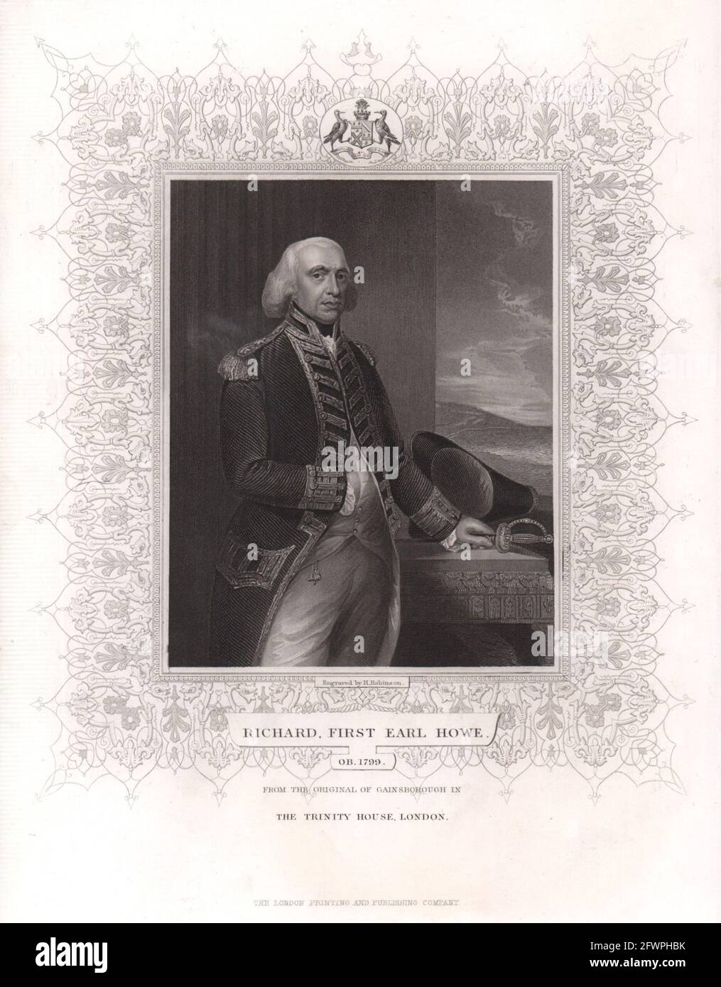 Richard, premier comte Howe (1726-1799), après Gainsborough. TALLIS c1855 imprimer Banque D'Images