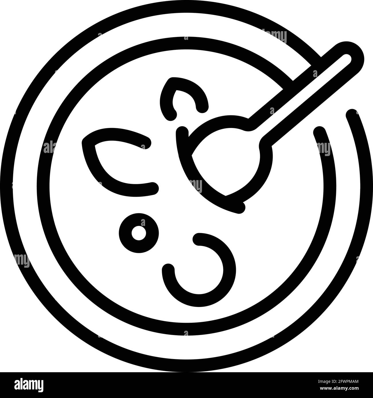 Icône soupe au déjeuner. Outline Soup Lunch Vector Icon pour la conception de sites Web isolé sur fond blanc Illustration de Vecteur