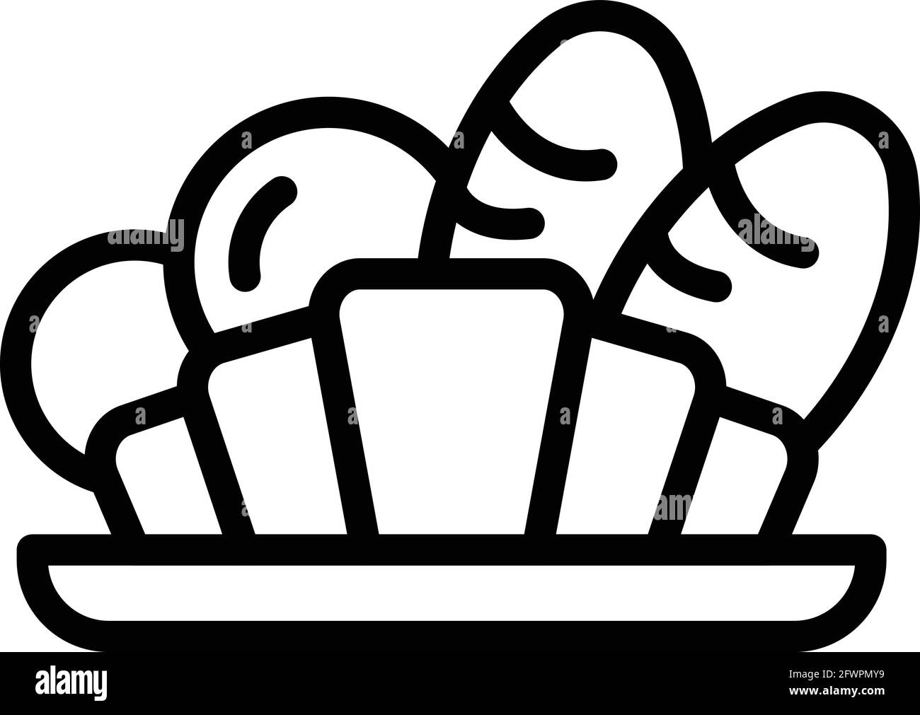 Icône déjeuner de boulangerie. Outline Bakery Lunch Vector Icon for web design isolé sur fond blanc Illustration de Vecteur