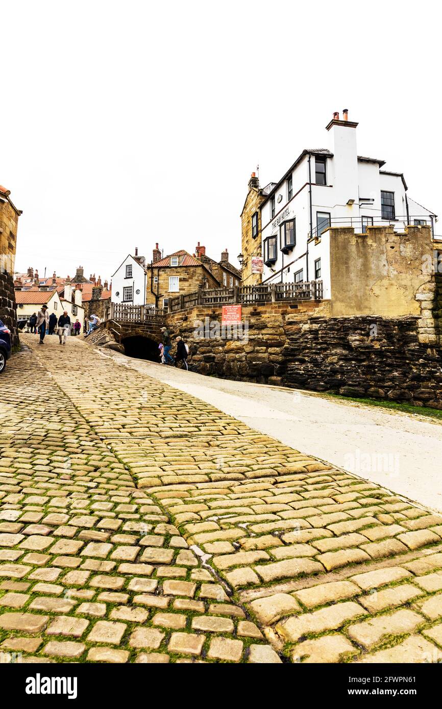 Robin Hoods Bay, Yorkshire, Royaume-Uni, Angleterre, Robin Hoods Bay Yorkshire, Robin Hoods Bay Royaume-Uni, village, villages, Yorkshire, côte, littoral, littoral, plage, Banque D'Images
