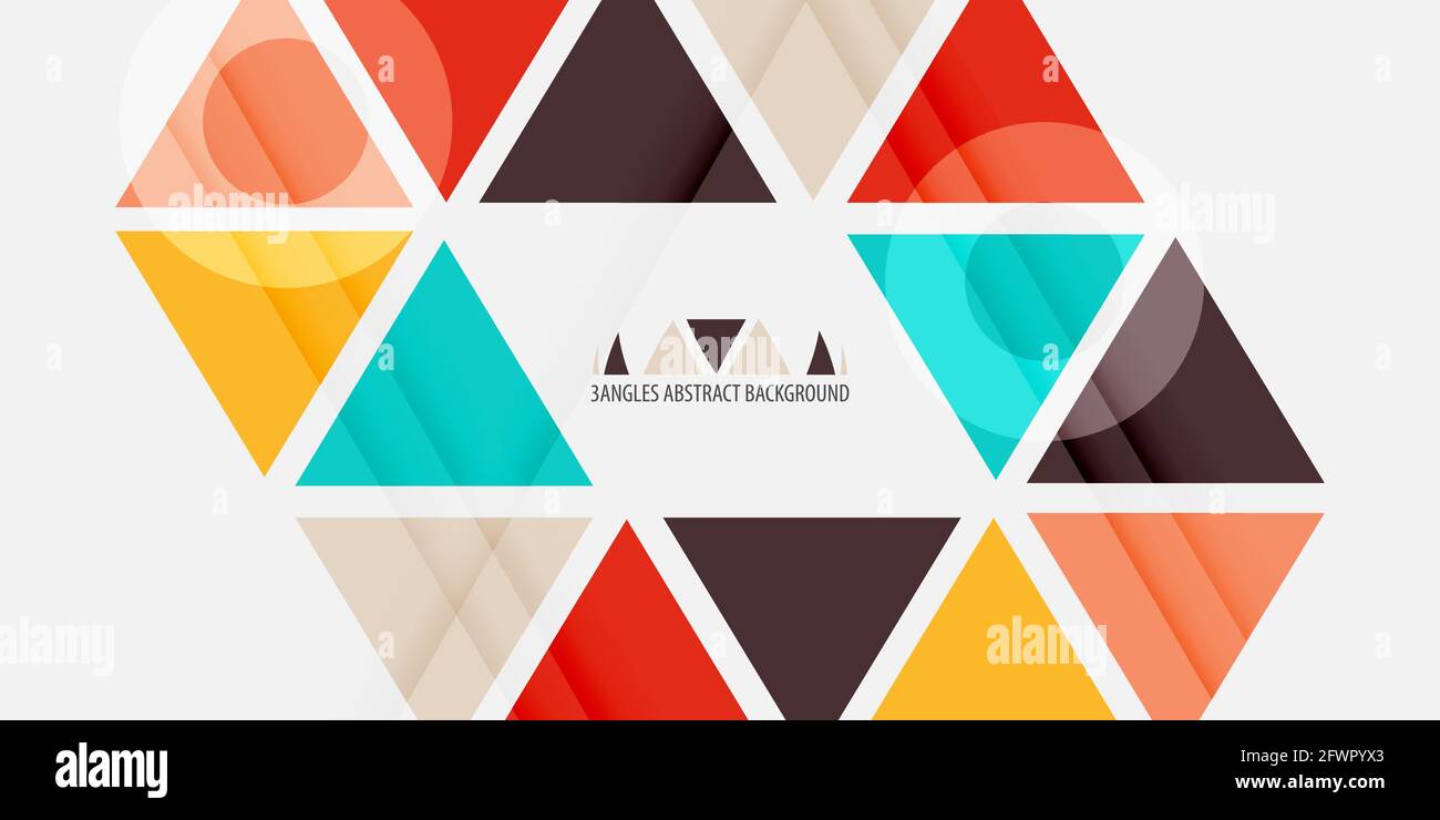 Modèle graphique d'arrière-plan abstrait coloré avec triangles mélangés Illustration de Vecteur