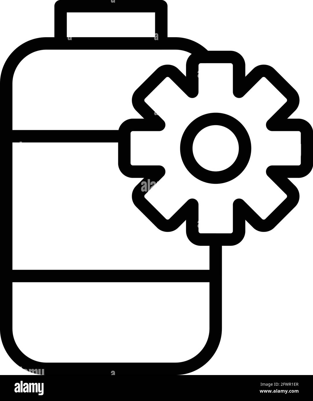 Icône de réglage de la batterie. Contour icône de vecteur de réglage de la batterie pour la conception Web isolée sur fond blanc Illustration de Vecteur