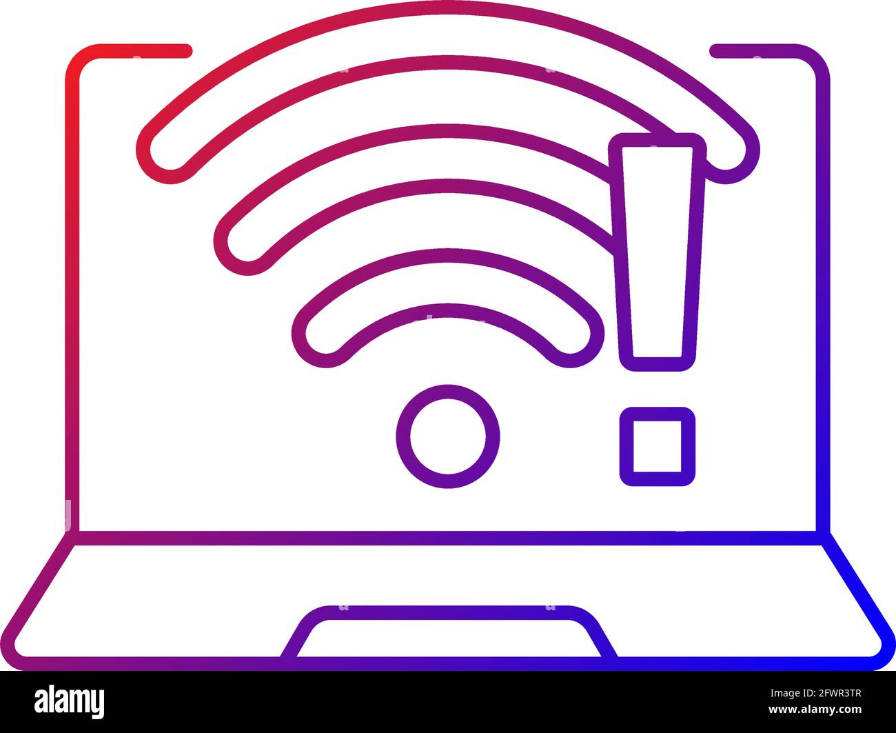Wi fi ne fonctionne pas icône de vecteur linéaire de gradient Illustration de Vecteur