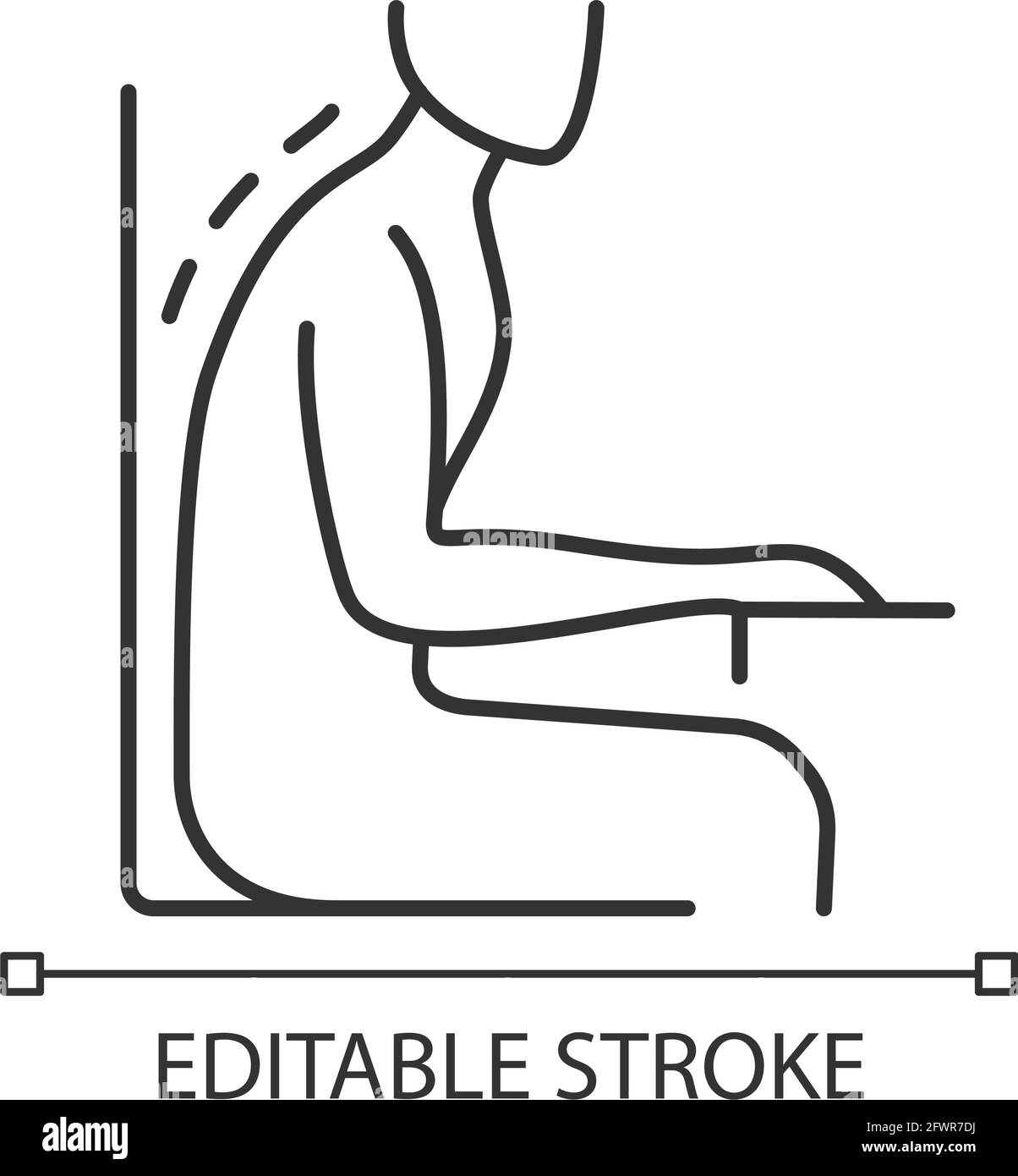 Être plié sur l'icône linéaire de bureau Illustration de Vecteur