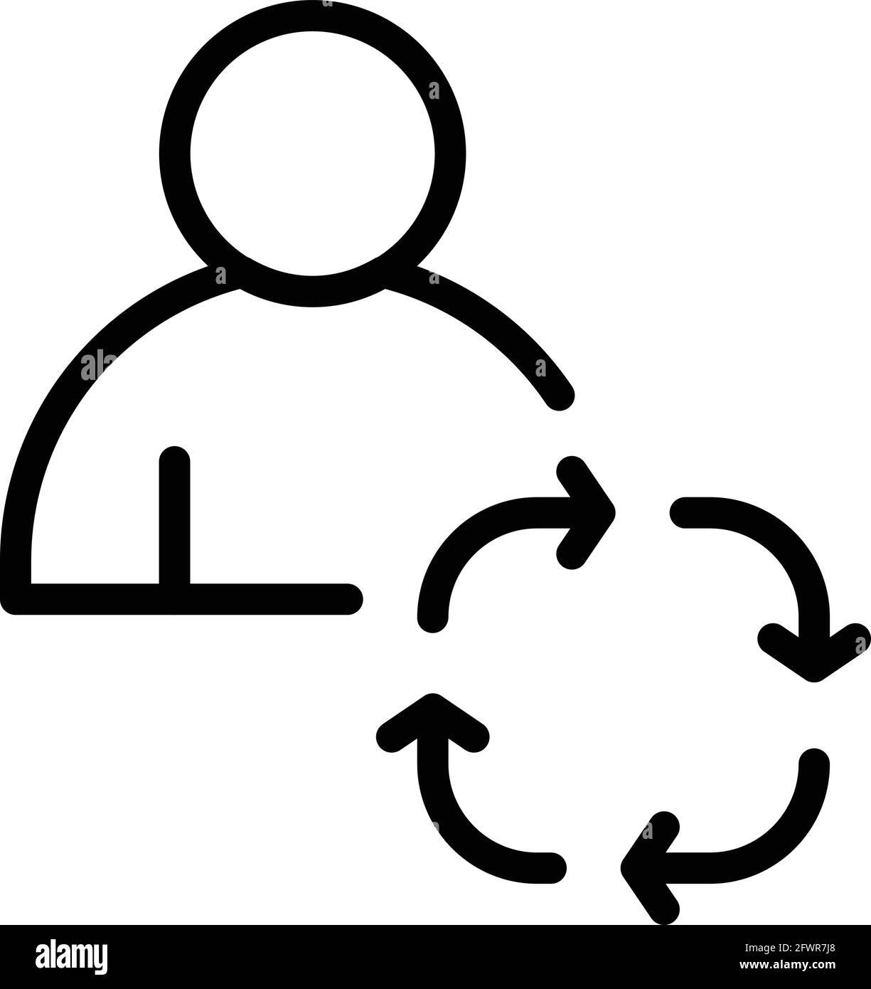 Icône de régénération humaine. Contour de l'icône de vecteur de régénération humaine pour la conception de sites Web isolée sur fond blanc Illustration de Vecteur