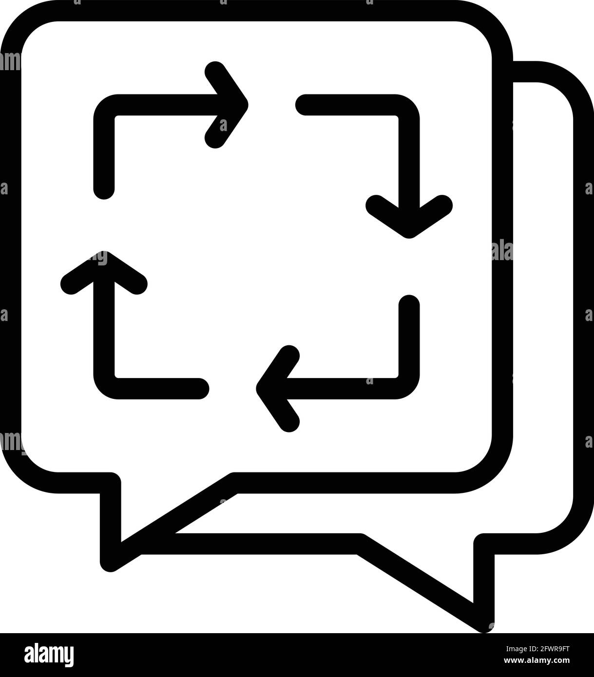 Icône de sauvegarde des messages. Outline messages backup vector icône pour la conception Web isolée sur fond blanc Illustration de Vecteur