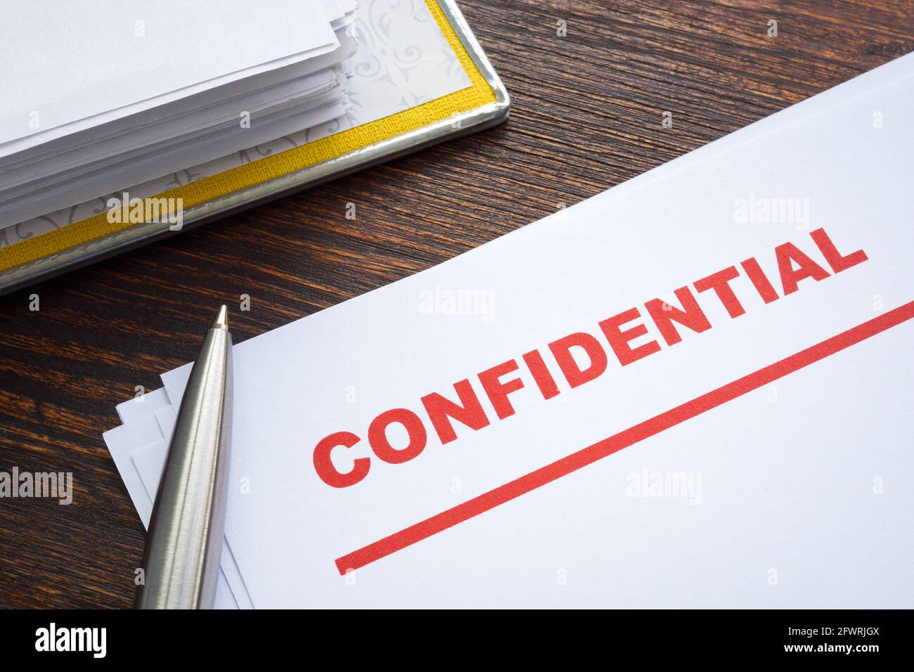 Documents avec marque confidentielle pour la confidentialité et la confidentialité des données. Banque D'Images