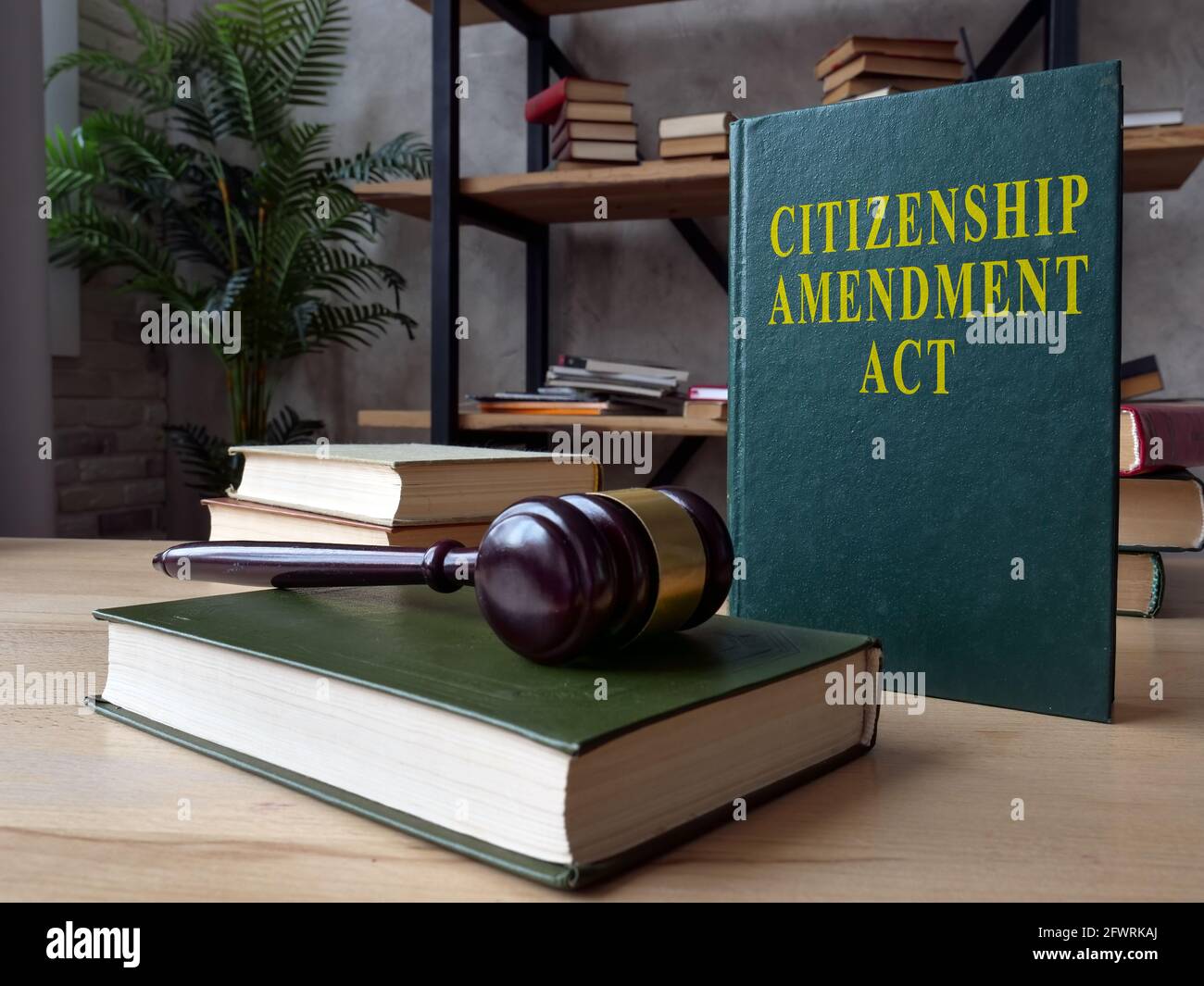 Livre vert avec la Loi modifiant la citoyenneté CAA. Banque D'Images