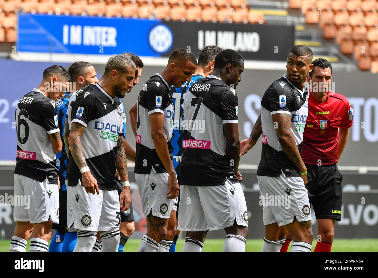 Milan, Italie. 23 mai 2021. Les joueurs d'Udinese ont vu pendant la série UN match entre Inter et Udinese à Giuseppe Meazza à Milan. (Crédit photo : Gonzales photo/Alamy Live News Banque D'Images