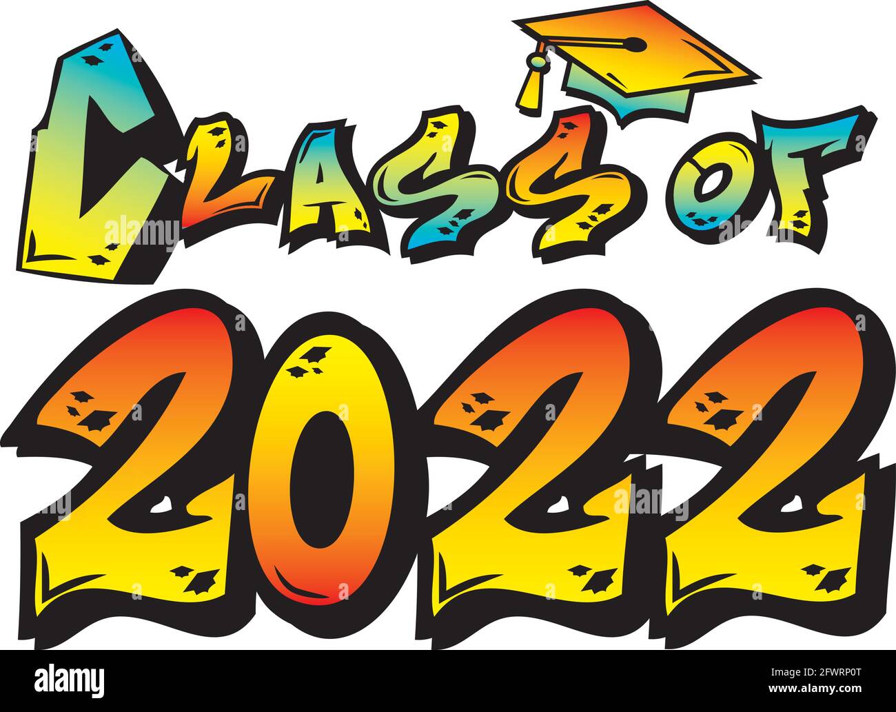 Classe de 2022 Graffiti Illustration de Vecteur