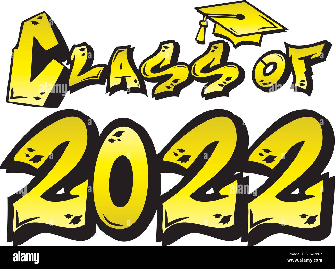 Classe jaune de 2022 Graffiti Illustration de Vecteur