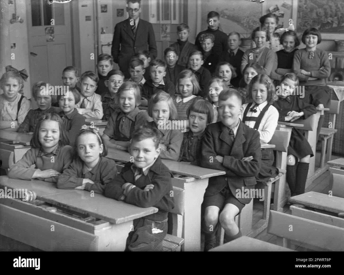 Orange Free State School, 22 mars 1946, pays-Bas, Agence de presse du XXe siècle photo, news to Remember, documentaire, photographie historique 1945-1990, histoires visuelles, L'histoire humaine du XXe siècle, immortaliser des moments dans le temps Banque D'Images