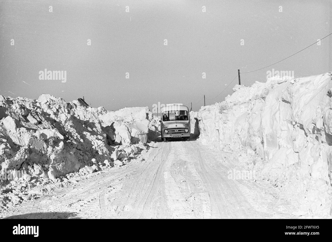 Paysage alpin près de Volendam, 9 janvier 1963, pays-Bas, agence de presse du XXe siècle photo, news to remember, documentaire, photographie historique 1945-1990, histoires visuelles, L'histoire humaine du XXe siècle, immortaliser des moments dans le temps Banque D'Images