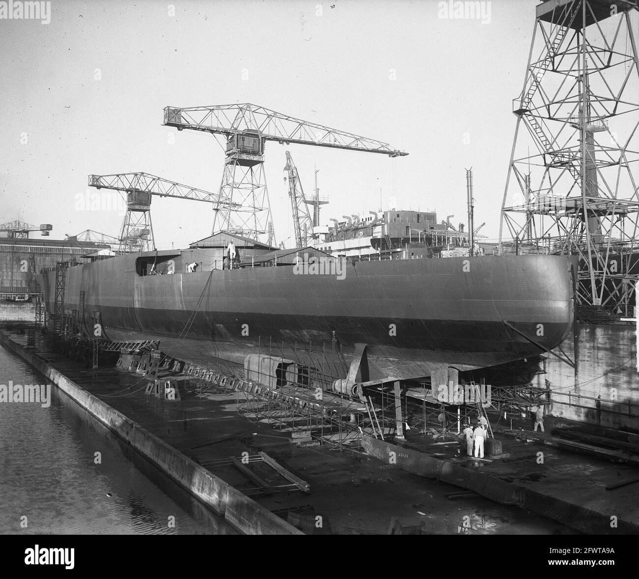 Ordonnance Marvo, Wilton-Fijenoord et RDM Rotterdam, 16 janvier 1950, marine, construction navale, chantiers navals, Pays-Bas, Agence de presse du XXe siècle photo, nouvelles à retenir, documentaire, photographie historique 1945-1990, histoires visuelles, L'histoire humaine du XXe siècle, immortaliser des moments dans le temps Banque D'Images