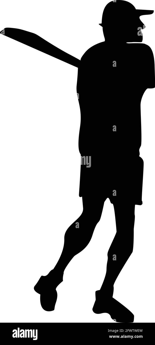 Homme battant silhouette vecteur de jeu de cricket Illustration de Vecteur