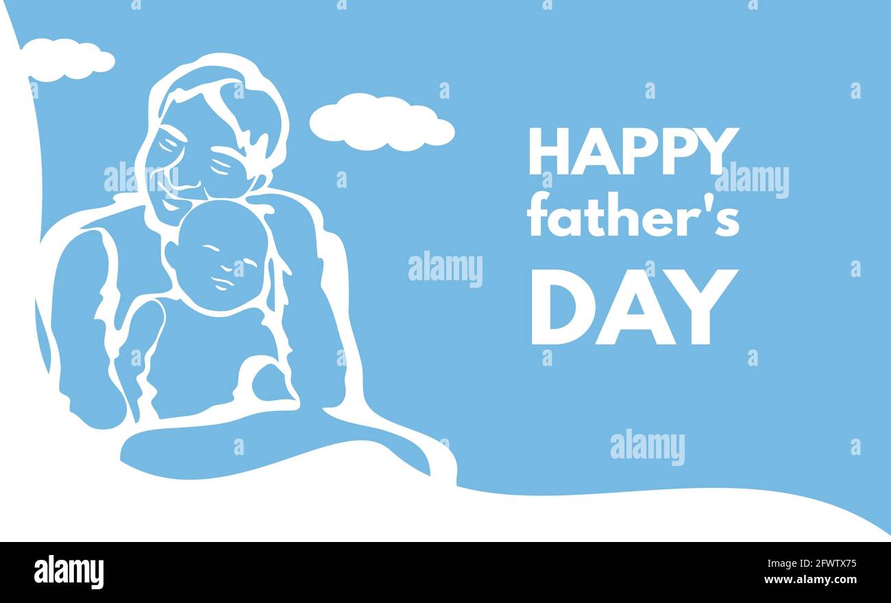 Carte De Vœux Arriere Plan Journee Des Peres Heureux Illustration D Un Pere Tenant Un Bebe Dans Ses Bras Image Vectorielle Stock Alamy