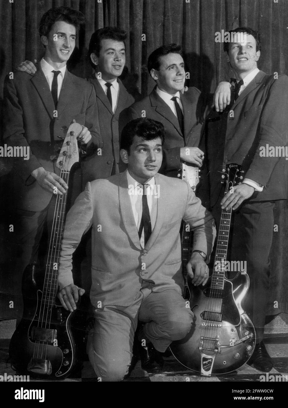 Les musiciens du groupe de rock adolescents Britain, Royaume-Uni dans les années 1960 Banque D'Images