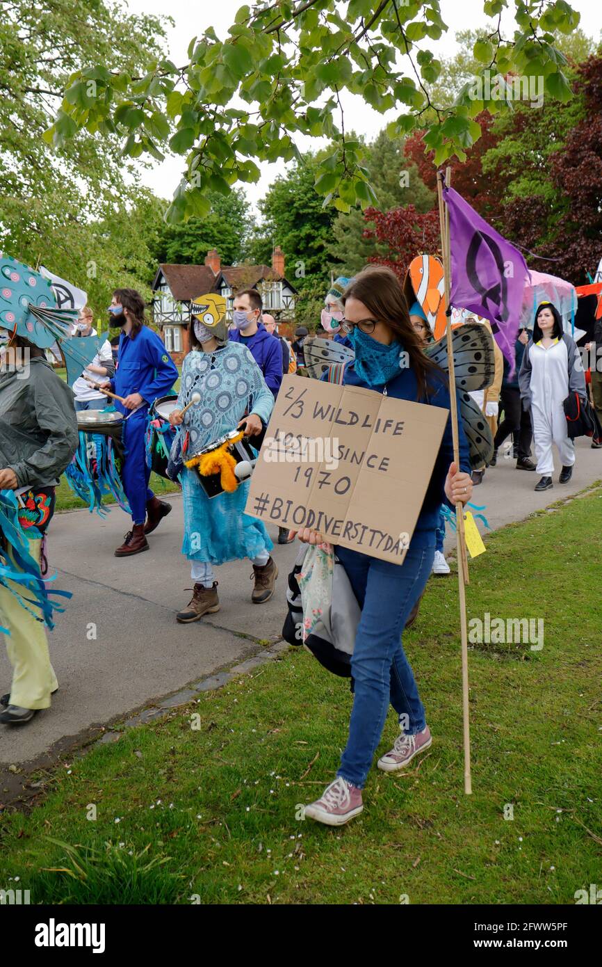 Manifestation contre la crise climatique mars Chesterfield Derbyshire Royaume-Uni 2021 Banque D'Images