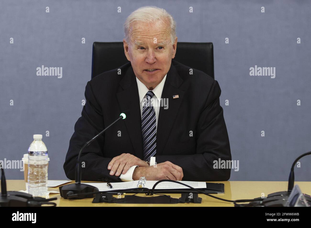 Washington, États-Unis. 24 mai 2021. Le président Joe Biden s'exprime lors d'une séance d'information sur les perspectives des ouragans dans l'Atlantique et les efforts de préparation au siège de la FEMA le lundi 24 mai 2021 à Washington, DC. Photo d'Oliver Contreras/UPI crédit: UPI/Alay Live News Banque D'Images Washington, États-Unis. 24 mai 2021. Le président Joe Biden s'exprime lors d'une séance d'information sur les perspectives des ouragans dans l'Atlantique et les efforts de préparation au siège de la FEMA le lundi 24 mai 2021 à Washington, DC. Photo d'Oliver Contreras/UPI crédit: UPI/Alay Live News Banque D'Images