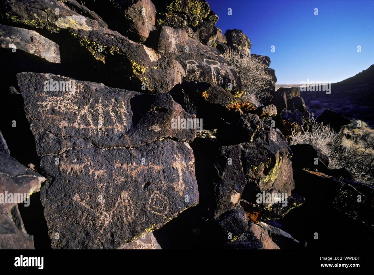 Big Petroglyph Canyon ; dans les montagnes Coso de Californie ; États-Unis Banque D'Images