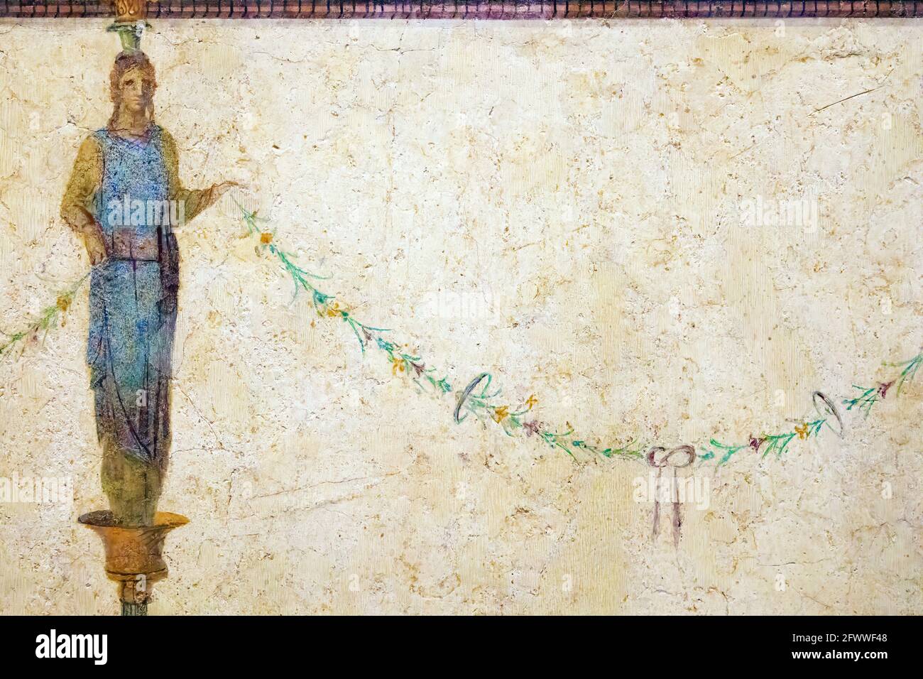 Fresque romaine antique du musée archéologique de Rome Banque D'Images