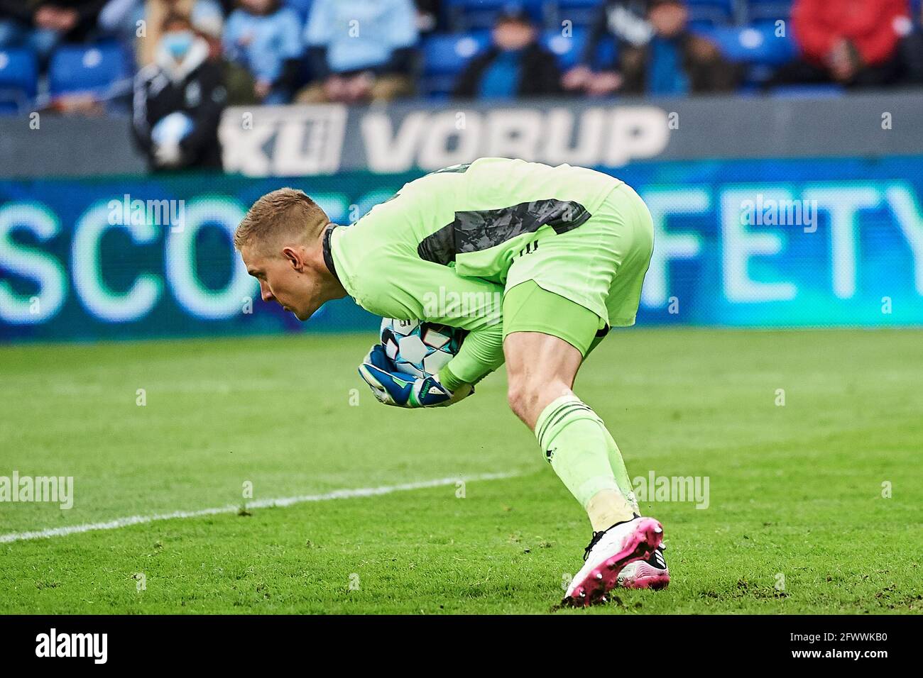 Randers, Danemark. 24 mai 2021. Le gardien de but Karl-Johan Johnsson (21) du FC Copenhagen vu lors du match 3F Superliga entre le FC Randers et le FC Copenhagen au parc Cepheus de Randers. (Crédit photo : Gonzales photo/Alamy Live News Banque D'Images