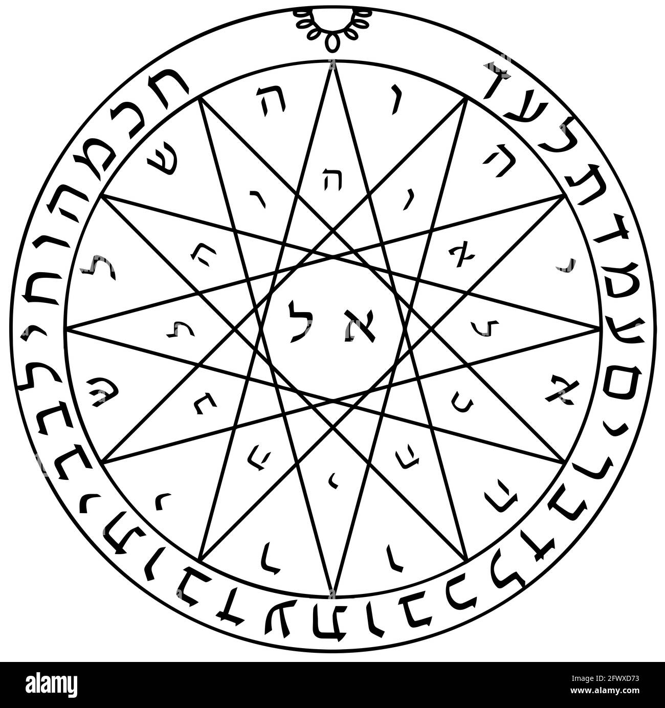 Kabbalah illustration géométrique de la numerologie mystique Banque D'Images