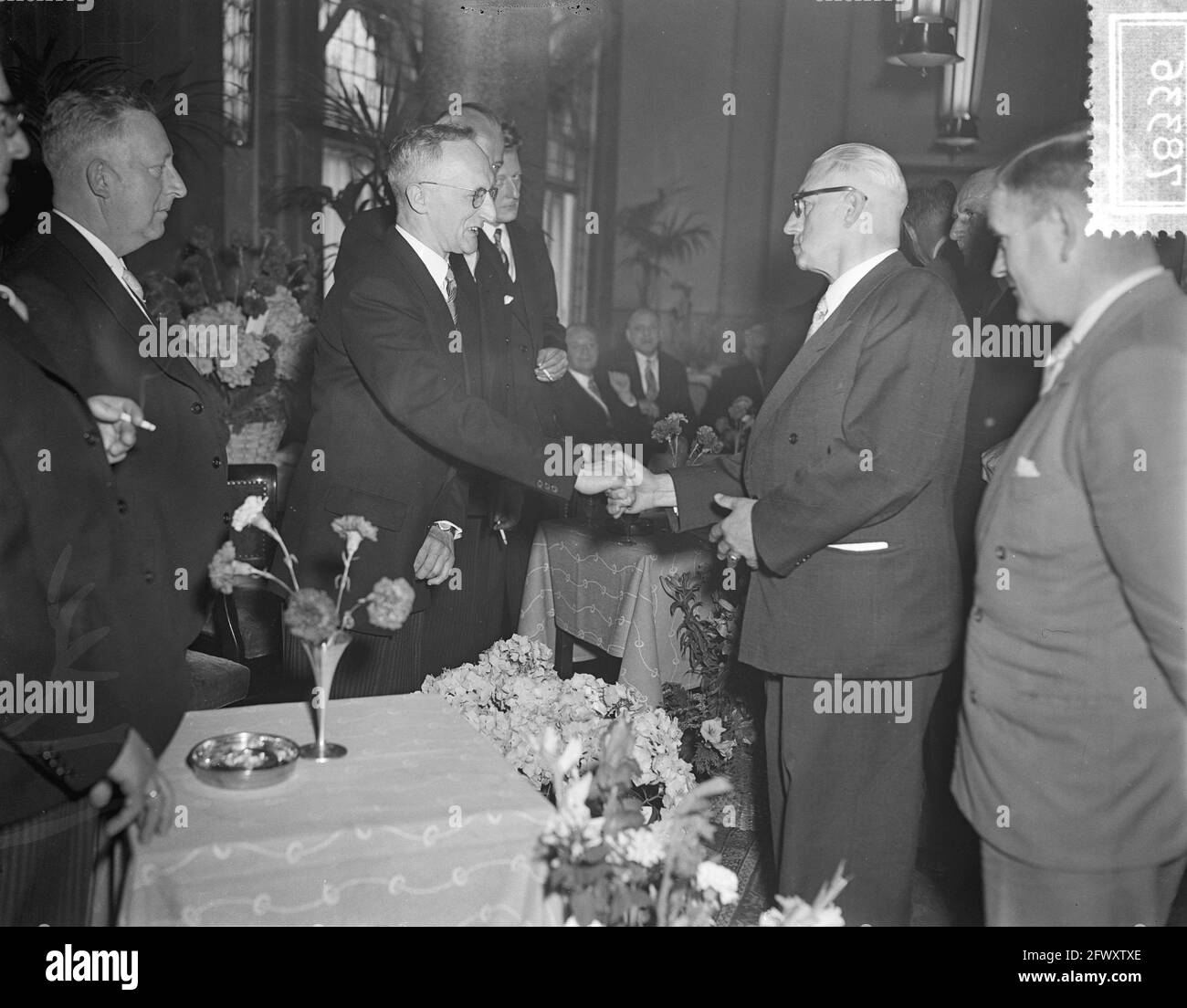 Réception en faveur du 75e anniversaire de l'Union des boulangers néerlandais . American Hotel, 18 juin 1956, anniversaires, réceptions, Pays-Bas, 20e siècle pr Banque D'Images