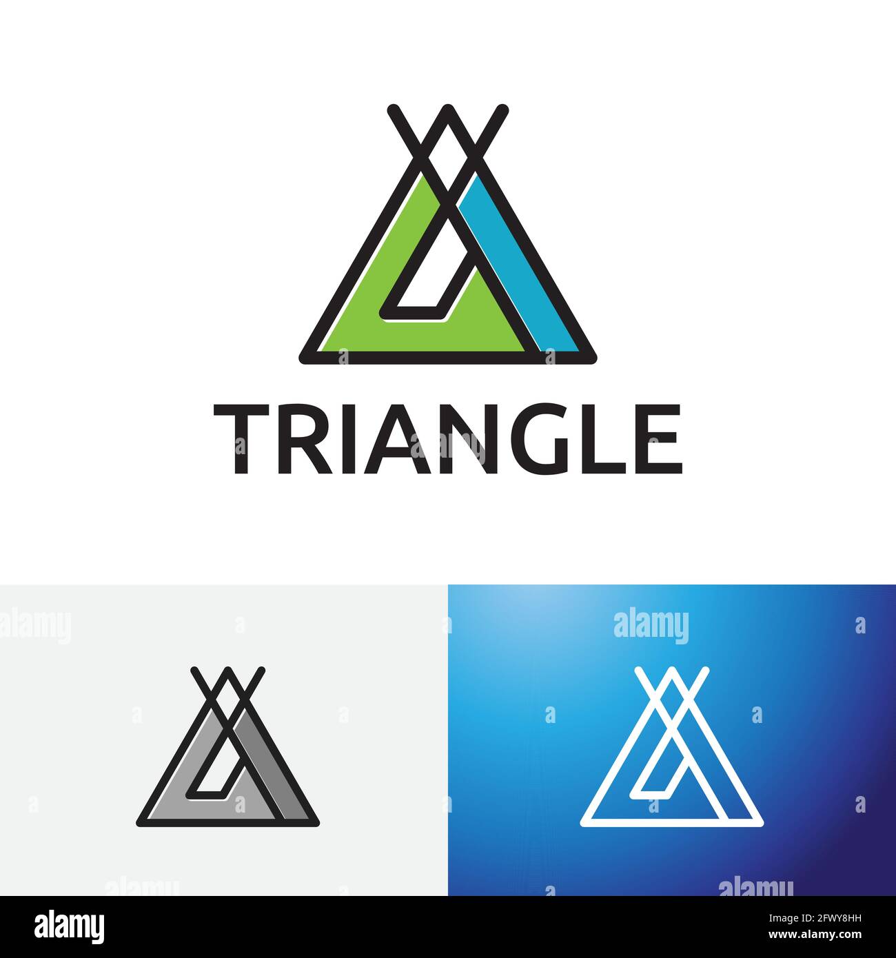 Triangle abstrait tente nature Adventure Camping logo. Illustration de Vecteur