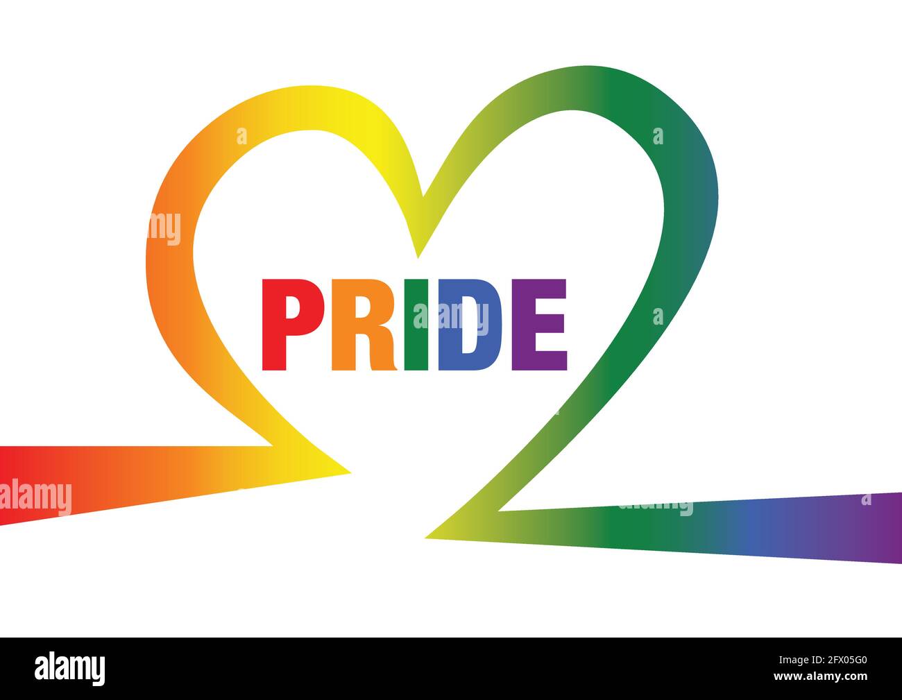 Icône coeur en couleurs arc-en-ciel en vecteur. Clipart aux couleurs du drapeau de fierté LGBT. Modifiable pour le Web et l'impression. Illustration de Vecteur