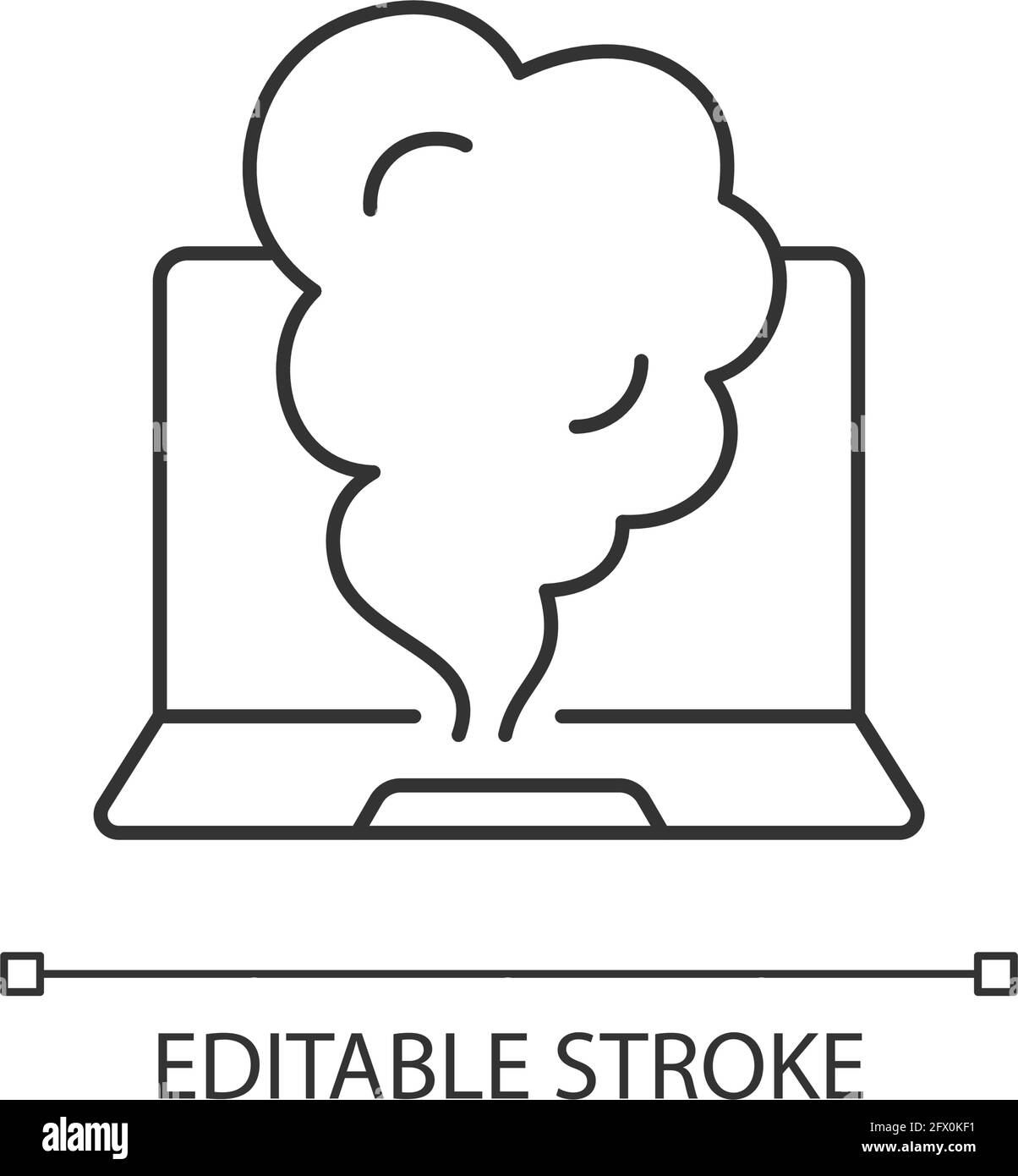 Icône linéaire pour ordinateur fumeurs Illustration de Vecteur