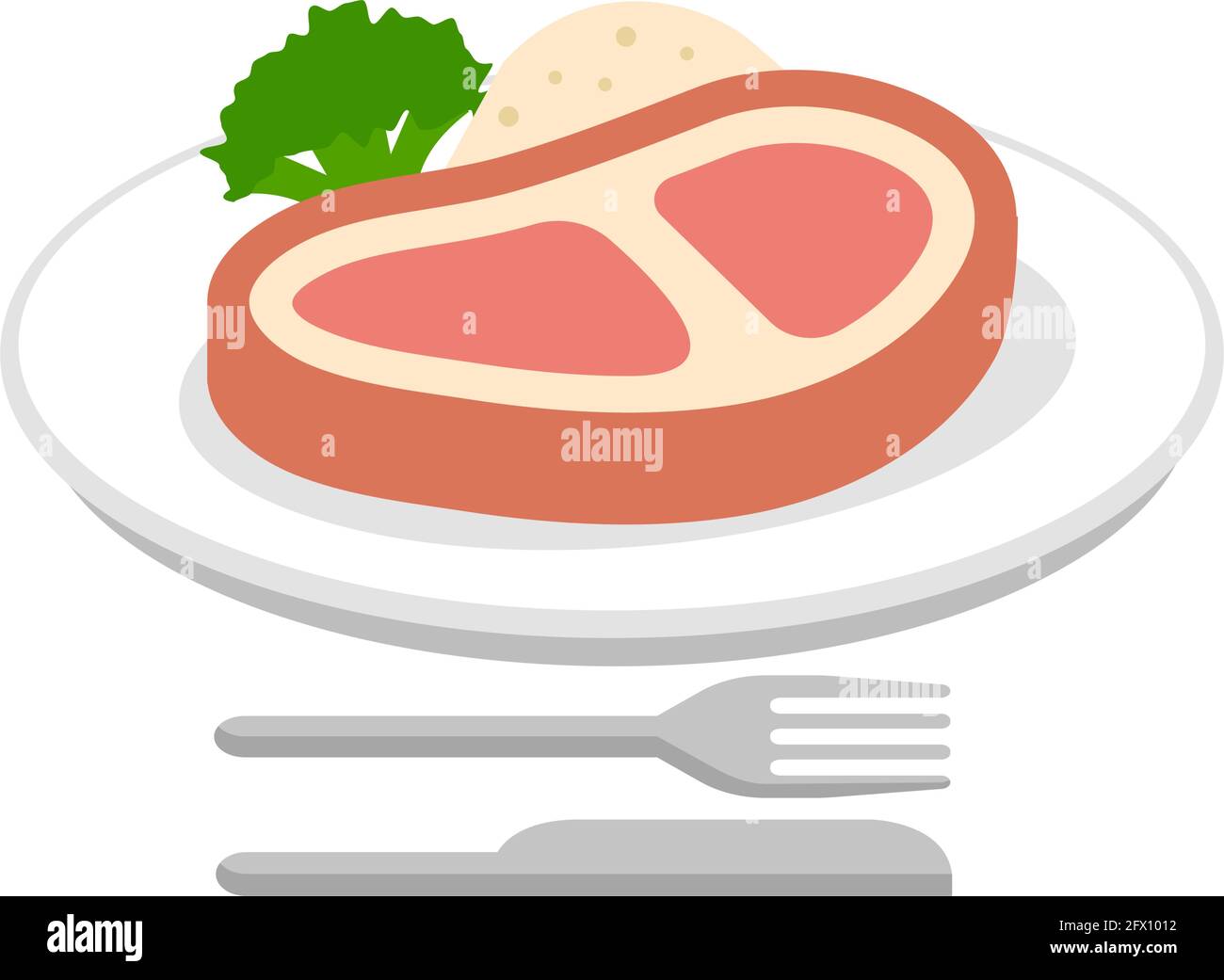 Illustration de l'icône représentant le steak, le bœuf et le dîner Illustration de Vecteur