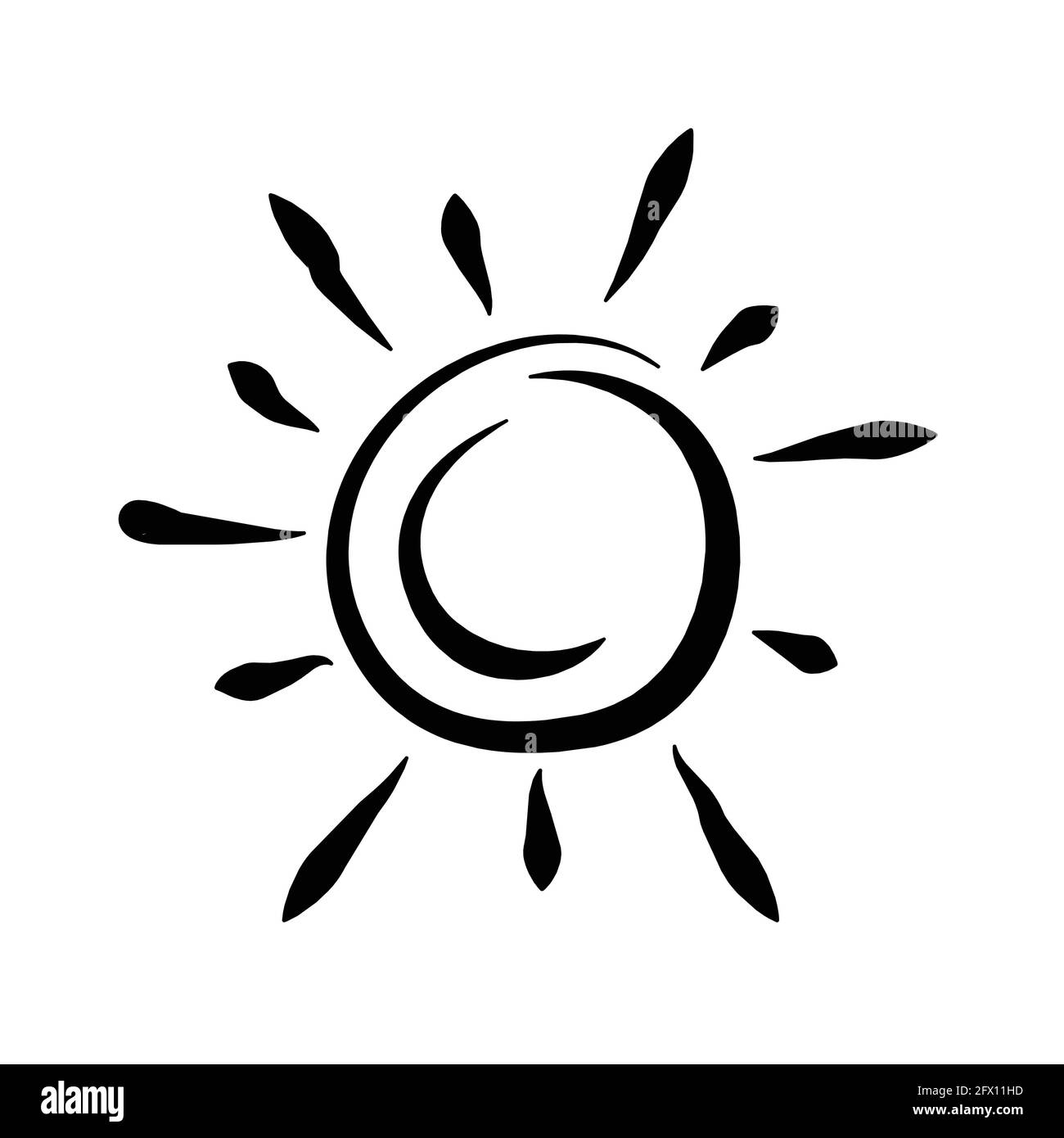 Illustration vectorielle de l'icône du logo abstrait Sun sur fond blanc Illustration de Vecteur