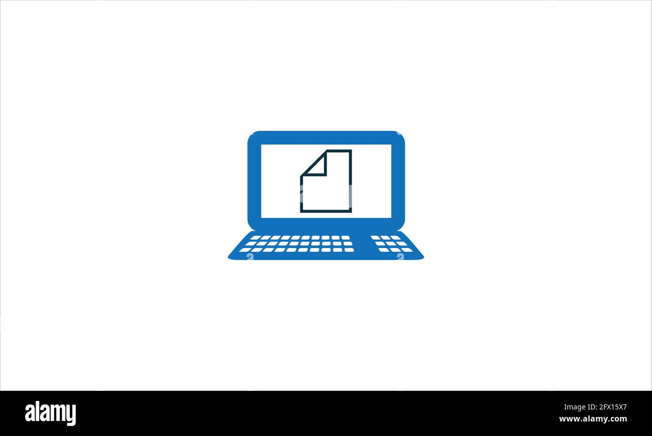 Modèle de conception du logo de l'ordinateur de l'éducation en ligne ou document numérique Illustration du modèle de vecteur d'icône Illustration de Vecteur