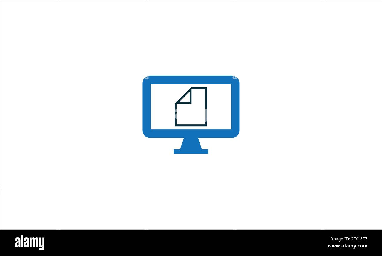 Modèle de conception du logo de l'ordinateur de formation en ligne ou document numérique Illustration du modèle de vecteur d'icône Illustration de Vecteur