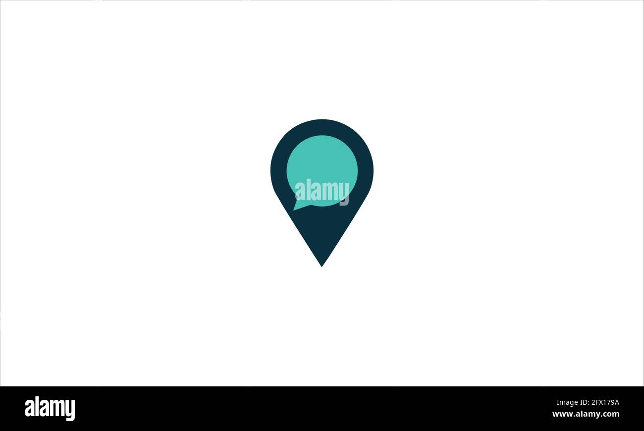 Moderne créatif couleur pin map emplacement chat icône logo design illustration vectorielle Illustration de Vecteur