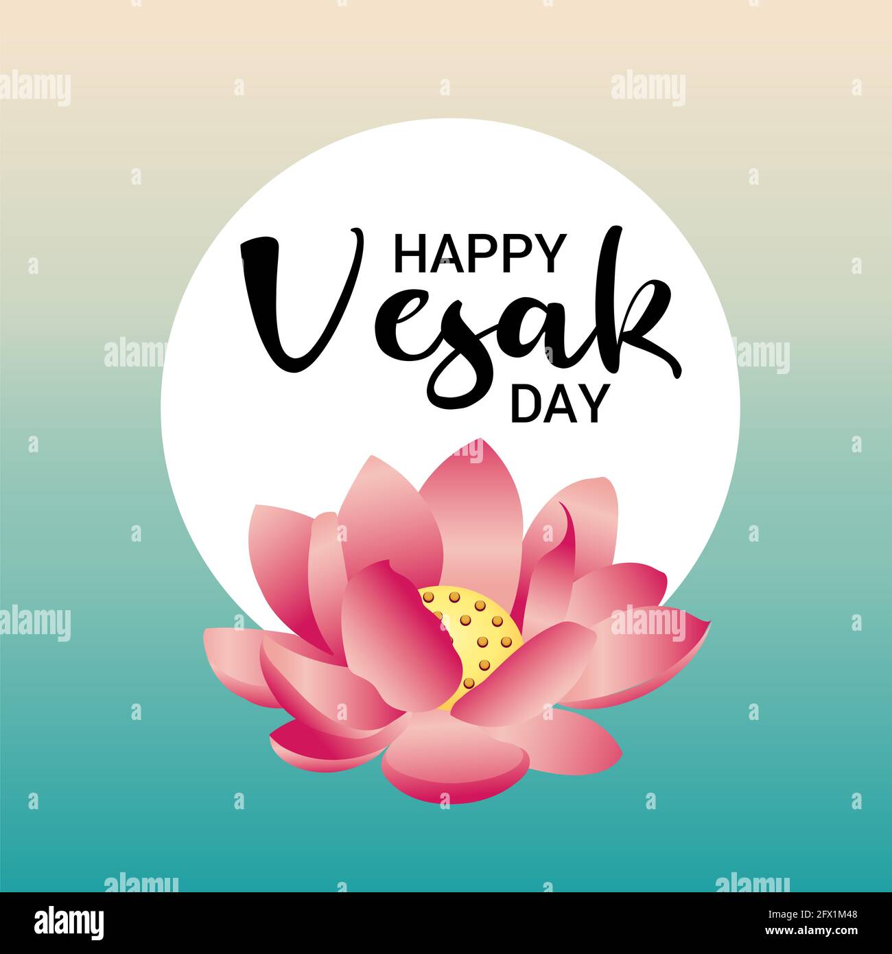 Illustration vectorielle d'un arrière-plan pour le jour du Vesak heureux, le jour du Bouddha. Banque D'Images