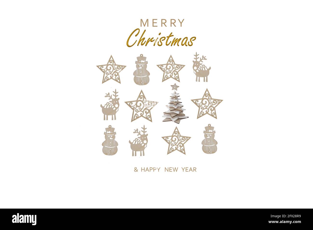 Joyeux Noël et Bonne Année. Arrière-plan de vacances de Noël carte de vœux. Banque D'Images