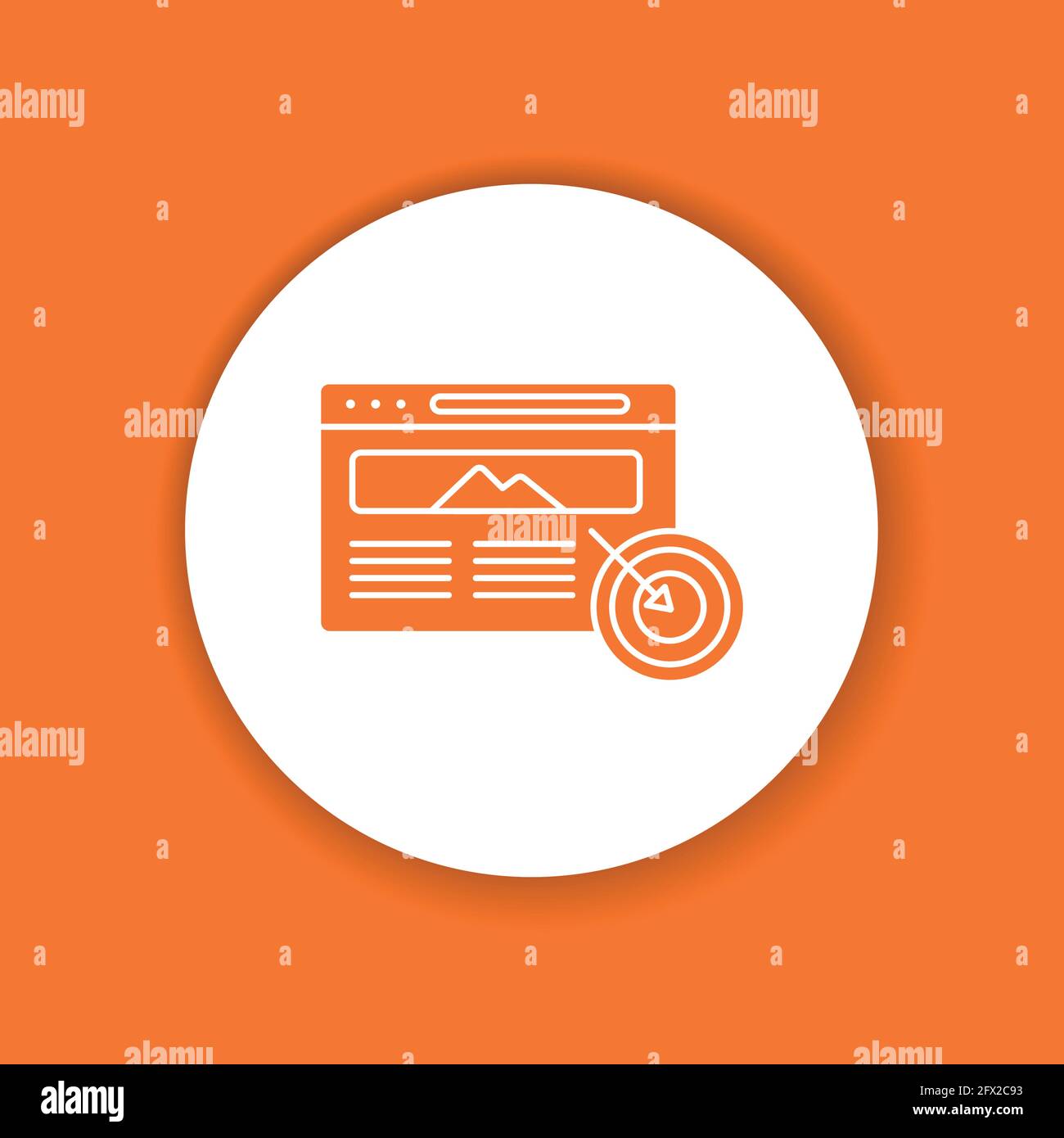 Icône de glyphe de couleur de stratégie de site Web. Panneau d'optimisation SEO. Pictogramme de vecteur de marketing numérique. Symbole de ciblage. Bouton pour page Web, application, Promo. INTERFACE UTILISATEUR UX Illustration de Vecteur