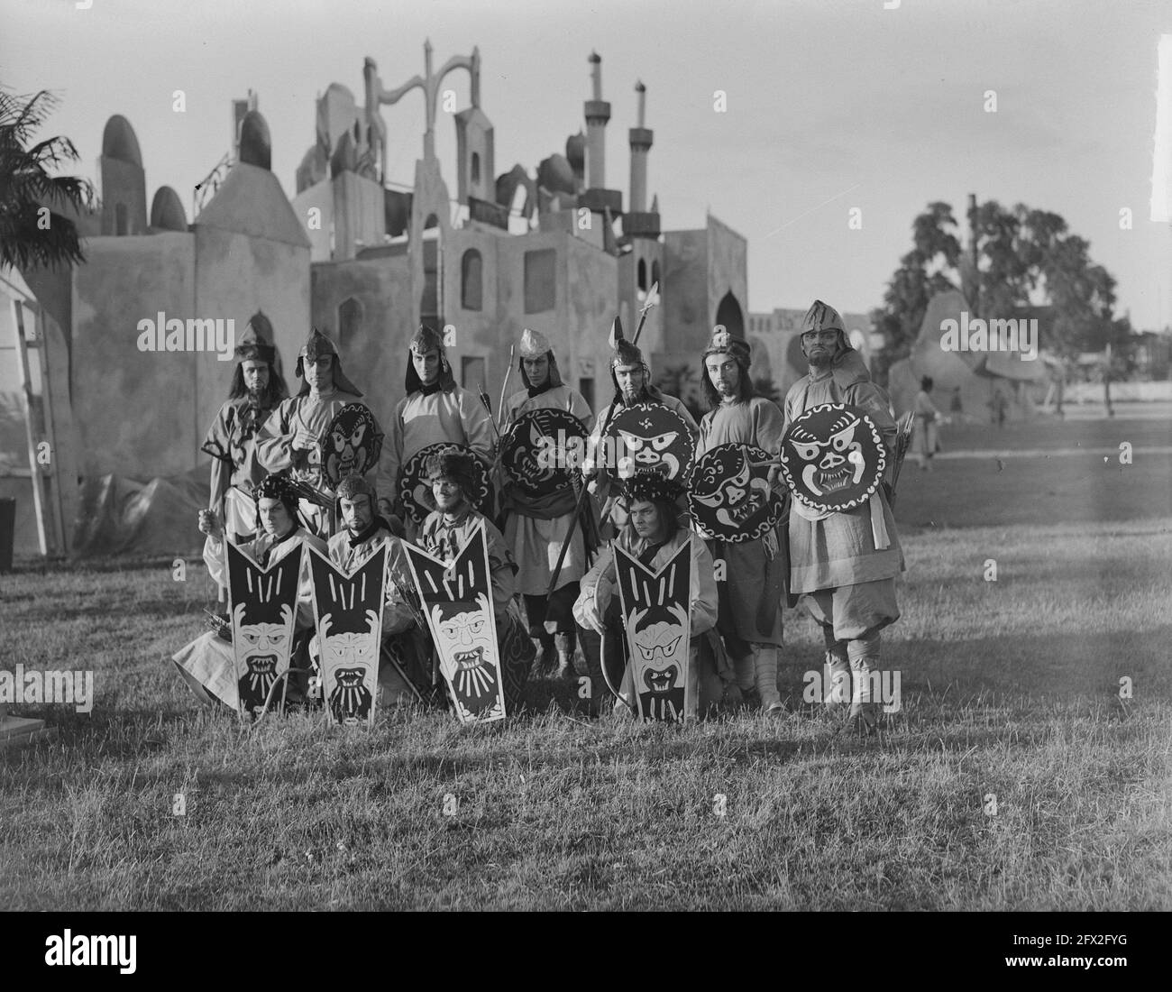 Lustrum Utrechtts Studenten corps. Jeu de Lustrum Djenghis Khan, 3 juillet 1951, jubilés, associations étudiantes, Pays-Bas, Agence de presse du XXe siècle photo, nouvelles à retenir, documentaire, photographie historique 1945-1990, histoires visuelles, L'histoire humaine du XXe siècle, immortaliser des moments dans le temps Banque D'Images