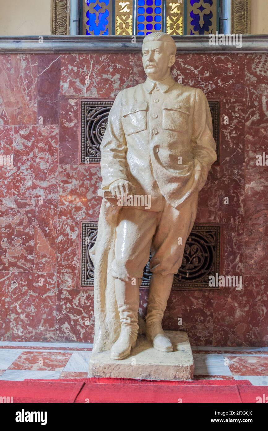 GORI, GÉORGIE - 15 JUILLET 2017 : Musée de la sculpture sur Staline dans la ville de Gori, Géorgie. Banque D'Images