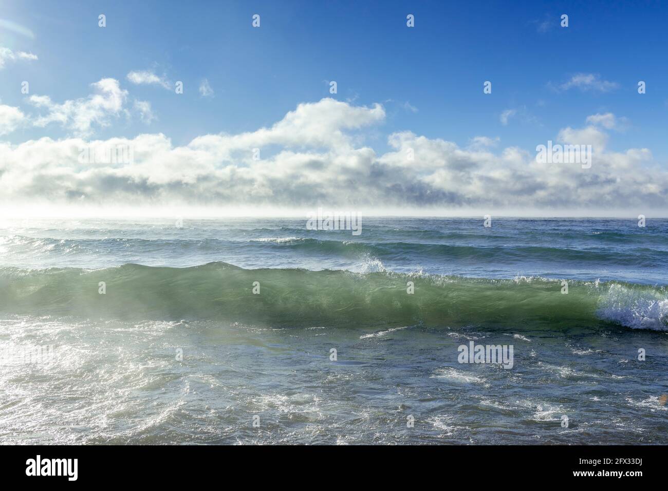 Fumée de mer sur le lac supérieur, hiver, comté de Cook, MN, États-Unis, Par Dominique Braud/Dembinsky photo Assoc Banque D'Images