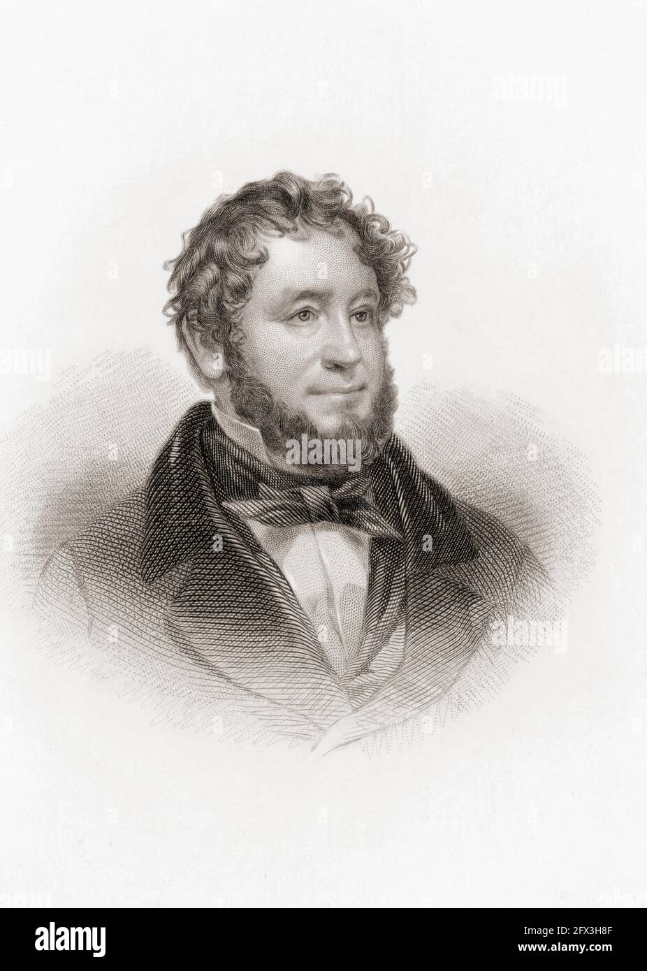 George Pope Morris, 1802 – 1864. Éditeur, poète et auteur-compositeur américain. Sa chanson, Woodman, Spare that Tree, adaptée de son poème The Oak, a été publiée en 1837. Il est encore cité occasionnellement par des écologistes. Après un travail de Charles Loring Elliot. Banque D'Images George Pope Morris, 1802 – 1864. Éditeur, poète et auteur-compositeur américain. Sa chanson, Woodman, Spare that Tree, adaptée de son poème The Oak, a été publiée en 1837. Il est encore cité occasionnellement par des écologistes. Après un travail de Charles Loring Elliot. Banque D'Images