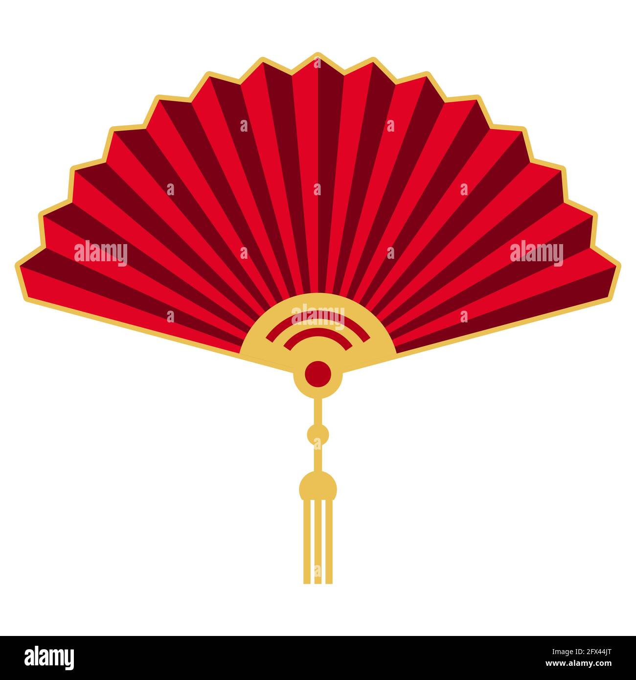 Illustration du ventilateur rouge. Symbole oriental décoratif pour la conception de cartes et d'invitations. Illustration de Vecteur
