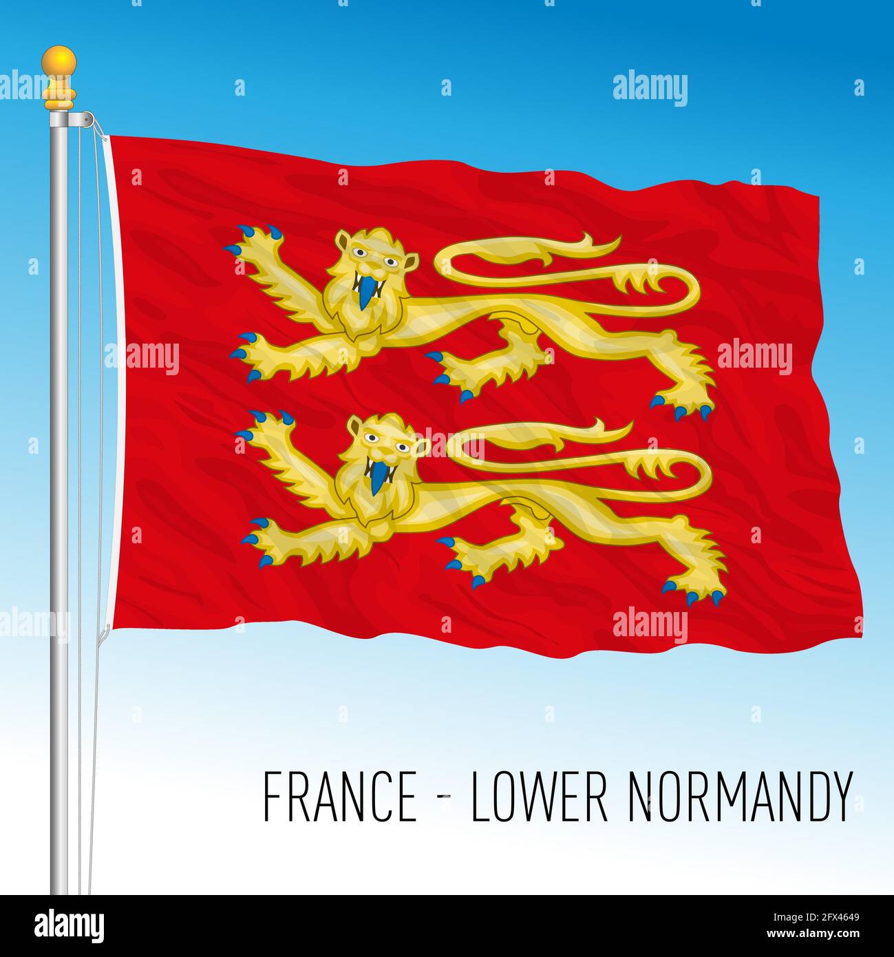 Drapeau régional de Basse-Normandie, France, Union européenne, illustration vectorielle Illustration de Vecteur